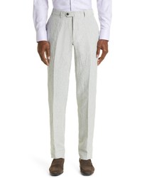 Emporio Armani Linen Pants In Grey At Nordstrom