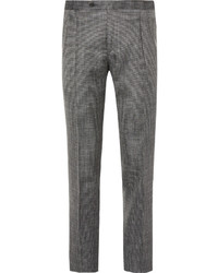 Thom Sweeney Grey Slim Fit Wool Silk And Linen Blend Trousers