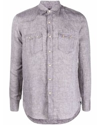 Lardini Chest Pocket Long Sleeve Linen Shirt
