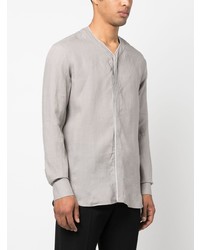 Giorgio Armani Collarless Linen Flax Shirt