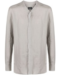 Giorgio Armani Collarless Linen Flax Shirt