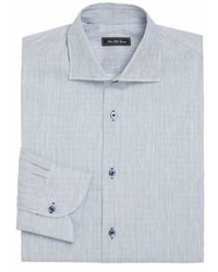 Collection Regular Fit Cotton Linen Pinstriped Dress Shirt