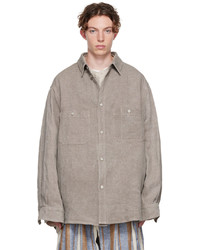 Hed Mayner Gray Linen Shirt