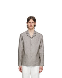 Grey Linen Shirt Jacket
