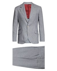 Brunello Cucinelli Bruno Cucinelli Pinstripe Linen Suit In C001 Perla At Nordstrom