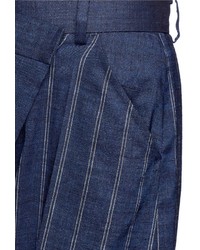 Adeam Deconstructed Stripe Wide Leg Linen Blend Pants