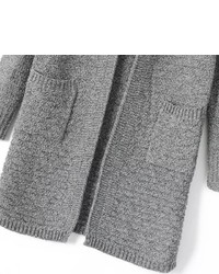 Shein Grey Stand Collar Long Sleeve Knit Cardigan