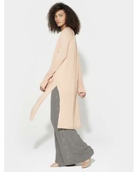 Halston Long Sleeve Duster Cardigan With Side Slits