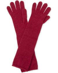 Johnstons Ladies Burgundy Unique Long Cashmere Gloves