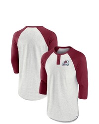 FANATICS Branded Ashburgundy Colorado Avalanche True Classics Better Believe Raglan Henley 34 Sleeve T Shirt At Nordstrom