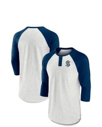 FANATICS Branded Ashdeep Sea Blue Seattle Kraken True Classics Better Believe Raglan Henley 34 Sleeve T Shirt At Nordstrom