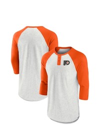 FANATICS Branded Ashorange Philadelphia Flyers True Classics Better Believe Raglan Henley 34 Sleeve T Shirt At Nordstrom
