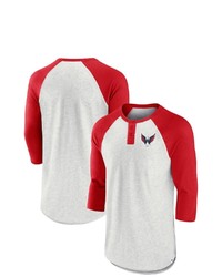 FANATICS Branded Ashred Washington Capitals True Classics Better Believe Raglan Henley 34 Sleeve T Shirt At Nordstrom