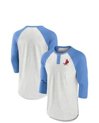 FANATICS Branded Oatmeallight Blue St Louis Cardinals True Classics Better Believe Raglan Henley Three Quarter Sleeve T Shirt At Nordstrom
