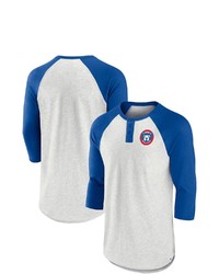 FANATICS Branded Oatmealroyal Chicago Cubs True Classics Better Believe Raglan Henley 34 Sleeve T Shirt At Nordstrom