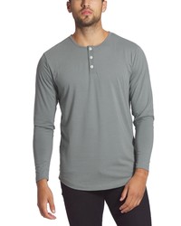 CUTS CLOTHING Cuts Long Sleeve Curve Hem Henley T Shirt In Sage At Nordstrom