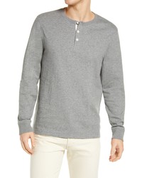 Madewell Doubledown Cotton Henley Shirt In Heather Grey At Nordstrom