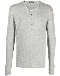 Tom Ford Half Button Long Sleeve T Shirt