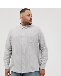 Burton Menswear Big Tall Regular Fit Shirt In Grey Stripe