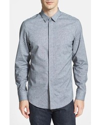 Calibrate Trim Fit Sport Shirt Grey Large