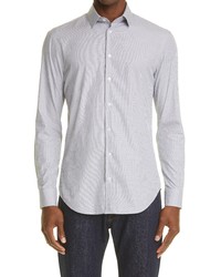 Giorgio Armani Check Long Sleeve Button Up Cotton Shirt