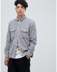ASOS DESIGN Cord Overshirt In Grey