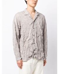 Attachment Crinkled Effect Long Sleeve Shirt