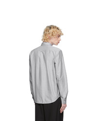 MAISON KITSUNÉ Grey And Black Oxford Tricolor Fox Shirt