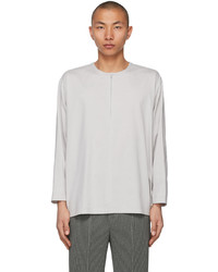 Homme Plissé Issey Miyake Grey Jersey Zip Shirt