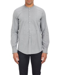 Massimo Alba Half Button Placket Shirt Grey