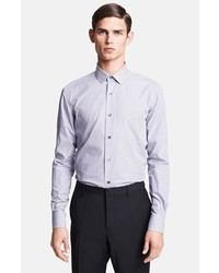 Lanvin Micro Stripe Dress Shirt Grey 43