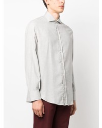 Brunello Cucinelli Long Sleeve Cotton Blend Shirt