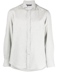 Brunello Cucinelli Long Sleeve Cotton Blend Shirt
