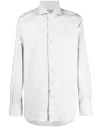 Canali Long Sleeve Cotton Cashmere Shirt