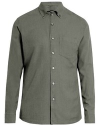 Ermenegildo Zegna Long Sleeved Cotton Button Cuff Shirt
