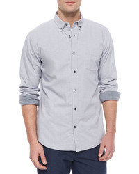Vince Melrose Long Sleeve Button Up Shirt Light Gray