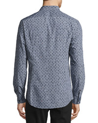 Salvatore Ferragamo Passerby Cotton Sport Shirt Gray