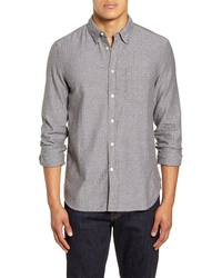 French Connection Regular Fit Herringbone Button Up Shirt