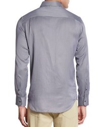 Emporio Armani Regular Fit Striped Cotton Sportshirt