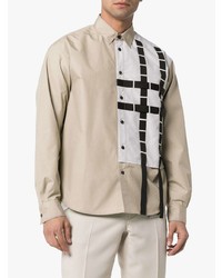 Portvel Ribbon Detail Contrast Panel Shirt