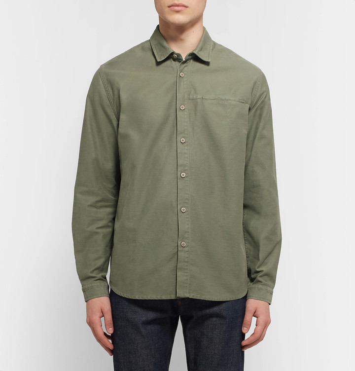 Folk Rivet Slub Cotton Overshirt, $185 | MR PORTER | Lookastic