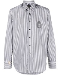 Billionaire Silver Cut Stripe Detail Shirt
