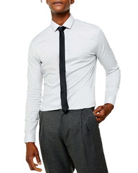 Topman Slim Fit Stretch Solid Button Up Shirt