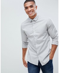 ASOS DESIGN Slim Shirt In Light Grey