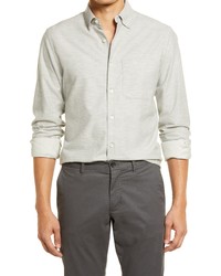 Scott Barber Solid Heathered Fine Cotton Twill Button Up Shirt