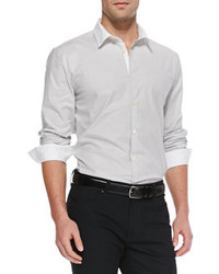 Vince Star Usa Fine Stripe Sport Shirt Whitegray