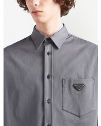 Prada Triangle Logo Button Front Shirt