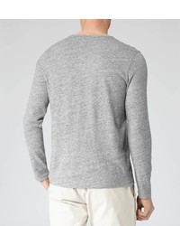 Reiss 1971 Quay Grey Long Sleeved T Shirt
