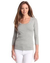 Three Dots 34 Sleeve Playgirl Scoop Neck T Shirt