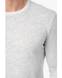 7 For All Mankind Raw Neck Crew In Heather Pearl Grey